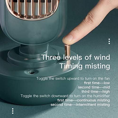 HSJWOSA Нов Мини Преносим Климатик Мултифункционален Овлажнител на Въздуха за Пречистване на USB Настолен Вентилатор-хладен Въздух с Резервоар за Вода за Дома (Цвят: A)