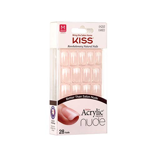 Kiss Salon Акрилни френски ноктите са с телесен цвят 28 броя (кашмир) (3 опаковки)