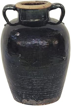 Artissance Около 23 H Глазурованный Черен Керамичен Ретро Фаянсовый Кана за вино (размер варира)