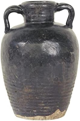 Artissance Около 18 H Глазурованный Черен Керамичен Ретро Фаянсовый Кана за вино (размер варира)