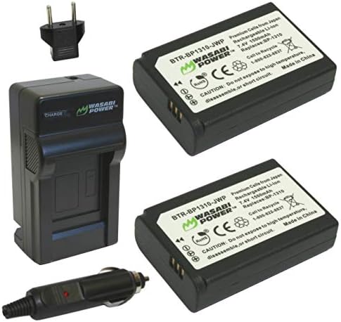 Батерия Wasabi Power (2 комплекта) и зарядно устройство за Samsung BP1310, ЕД-BP1310 и Samsung NX5, NX10, NX11, NX20, NX100