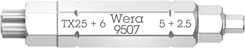 Wera - 05073202001-4-в-1 бита, 9507 SB 4-в-1 бит 2, 2,5; 5; 6 x TX 25 x 37 мм