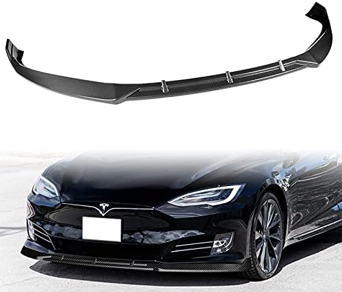 DriftX Performance, устна на предната броня от 3 бр., съвместима с Tesla Model S -2020, Сплитер, защитен спойлер, ABS в стила на STP, Дифузор обвеса Air-Dam-Общото (въглеродни влакна)