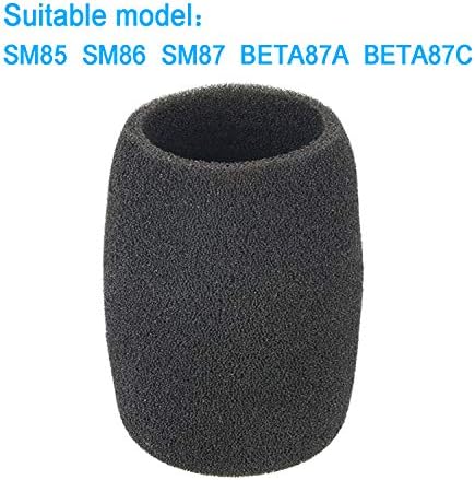A85WS Черно пенопластовый поп-филтър на предното стъкло, подходящ за SM85, SM86, SM87A, BETA87A и BETA87C от SUNMON (2 опаковки)