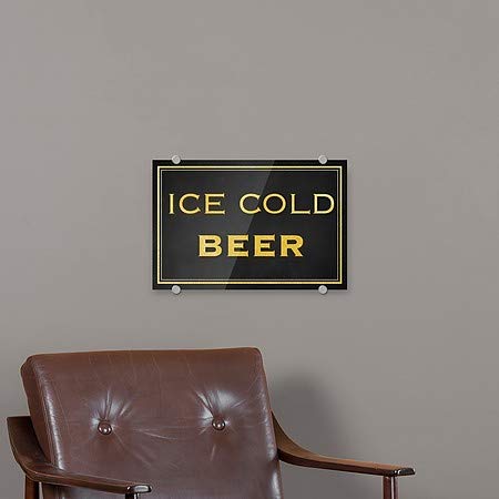 CGSignLab | Акрил Знак Премиум-клас ледено студена бира - Класически злато | 18 x12