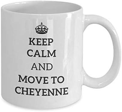 Запазете спокойствие и Преминете Към Чаена чаша Cheyenne, Подарък за Пътник, Колега, Приятел, Подарък за чаши за пътуване в Уайоминг