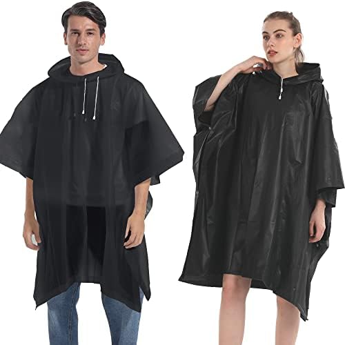 Непромокаеми Пончо за възрастни Мъже и жени - 2 опаковки, Непромокаемая яке-Дъждобран с качулка