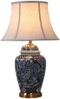 Настолна лампа WSSBK, Модерна Домашна Настолна Лампа в стил Ар-Деко, Корпус от плат с Ленено абажуром, Подходящ е за хол, спалня, Вестибюл, кабинет