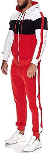 SHENGXINY/ Мъжки Комплекти спортен костюм за Бягане, Hoody с качулка с цип, Панталони от 2 теми, Всекидневни Есенен спортен костюм За Бягане