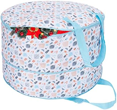 Контейнер за съхранение на венци JOSIVIKY 24 инча, Коледна Подвесная чанта за съхранение на Венци, Здрава дръжка за носене, Расширяемое пространство