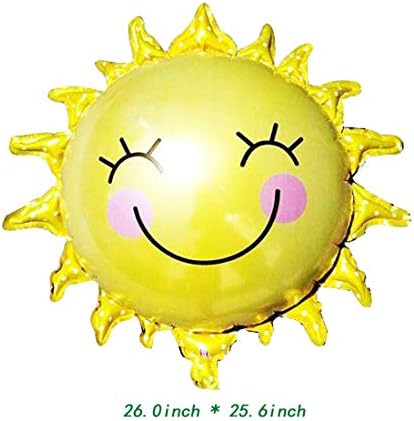 Morndew 2 БР. Усмихнатото Лице на Слънцето Слънчоглед Балони От Фолио за Детски Рожден Ден, Душа на Дете, Украси за Сватбени