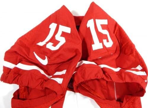 San Francisco 49ers #15 Game Пусна Червената фланелка 40 DP35652 - Използваните тениски За игри NFL Без подпис