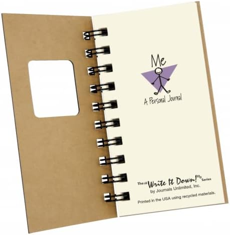 Аз, Личен дневник - МИНИ-крафт-кафява твърда корица (съвети към всяка страница, на рециклирана хартия, повече.)