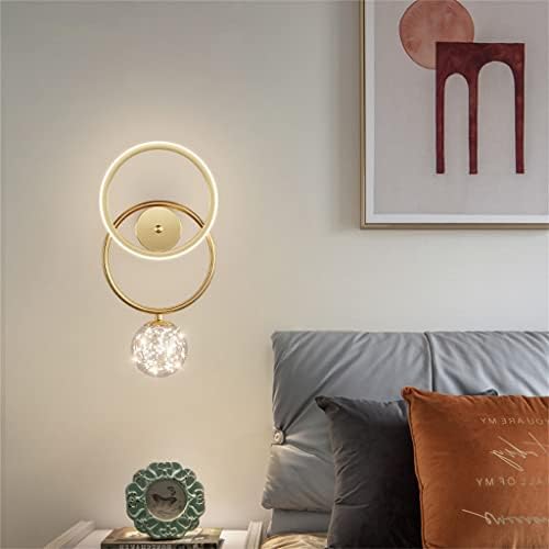 GHGHF Скандинавски монтиран на стената лампа Led Вътрешен Wandlamp за Спалня Нощни Преминаване Декор Коридор Стенни Лампи Черното Злато Домашно осветление (Цвят: D, размер