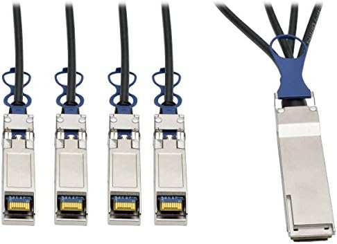 ТРИП LITE от 40GbE QSFP + до 10GbE SFP + Пасивни Меден свързващ кабел 2 м, 6,5' (N281-02M-BK)