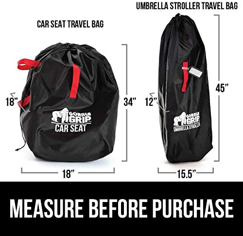 Чанта за количка Gorilla Grip Чадър, чанта за Носене и Багажная Етикет, За Пътуване В самолет, Черна