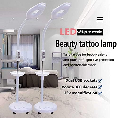 Подова лампа с лупа за козметичен салон Xianfei под лампа, Led лампа за мигли, 3-Кратно led лампа, Ултра Ярък energy saving с Подвижен