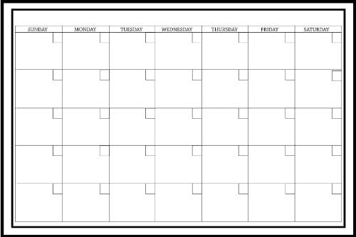 Стикер на тапети WPE0447 с Голям Календар, Сухо Изтриване на месец, Бяла и не съвсем бяла