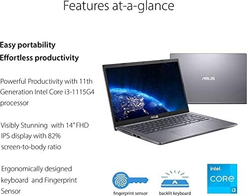 Най-новият тънък и лек лаптоп ASUS F415EA VivoBook | 14 FHD IPS дисплей | Intel 2-Core i3-1115G4 | 20 GB DDR4 1 TB NVMe SSD | HDMI | USB-C | Клавиатура с подсветка | FPR | Windows Pro 10