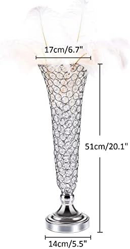 Кристален Ваза за цветя във формата на тръби -2 бр Централните Елементи за Сватбена маса, 20-Инчов Кристален Ваза от Ковано Желязо,