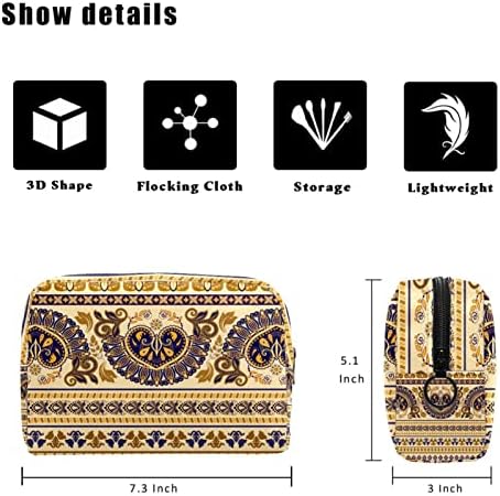 TBOUOBT козметични чанти, козметични чанти за жени, Малки Пътни Чанти за Грим, Египетски Ретро Етнически Племенни Геометрични