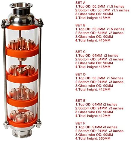 Медни Барботажная Дистилляционная колона AIZYR с 4 Секции за Стъклени Колони Дистиллятора, Наблюдающая за разход на течности, газ,