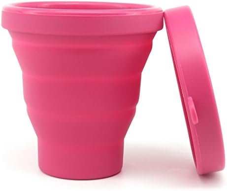Хигиенни контейнер от чашата на глухарче за почистване на Менструалния чаши, Комплект от 2 части - Малини и чаено стъкло