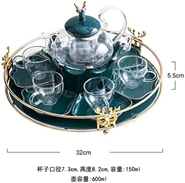 Комплект чаени саксии с цветя, Стъклени Домакински комплект за вода, Следобеден чай, Плодов цветен чайник, Чай комплект Свещ