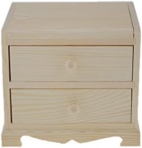 NNJHG AC207 Незаконченная Дървена Кутия За Съхранение на Бижута 2 Кутия с Огледало за Декоративно и Приложно Изкуство Начало