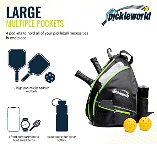 Чанта за пиклбола Pickleworld - Регулируем чанта-прашка за пиклбола за жени, мъже, тенис на маса, пиклбола, чанта за носене на събранието
