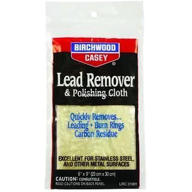 Кърпа за отстраняване на олово и полиране Birchwood Casey | Здрава Лека Парцал 6 x 9 за почистване на оръжия, спортни съоръжения, битови