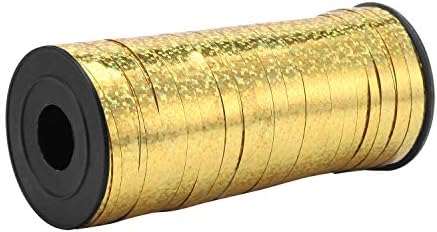 Лентата маша Senkary, лента за балони, метална плисирани лентата, широчина 5 мм, 100 ярда (златна)