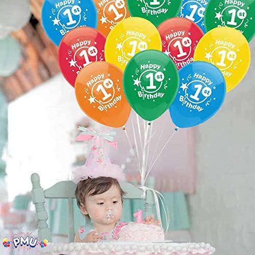 Балони PMU с 1-ви рожден Ден на 12 См от латекс (Различен цвят), Кг /100
