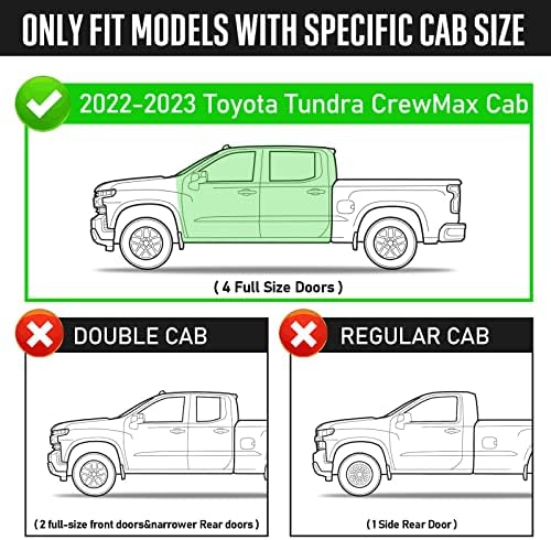 Стъпала SMANOW са Съвместими със странични стъпки Toyota Tundra Crewmax 2022 2023 година на издаване. Черни странични планки в стил Drop Step 3,5 инча |странични лайсни за камиони | аплика