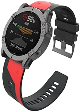 EEOMOiK 26-22 мм быстроразъемный каишка за часовник Garmin Fenix 6X6 Pro Watch Easyfit Каишка на китката, за часа на Garmin Fenix 5X5 3 3HR (Цвят: черно и жълто размер: Forerunner 935 945)