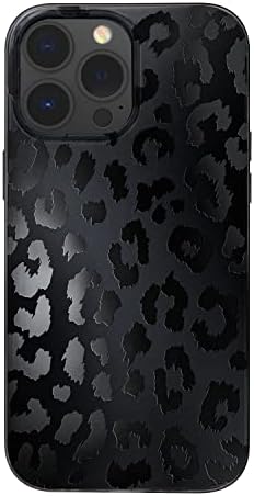 Калъф Scorpify за iPhone 13 Pro с черен леопардовым дизайн, Сладко тънък устойчив на удари калъф за вашия телефон, за жени и момичета, [Тестван при падане от 10 фута] Защитна бро