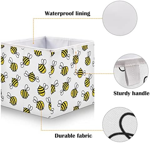 Кошница за съхранение в гардероба Kigai Flying Bumble Bees, 11x11x11 инча, Сгъваеми Кутии за съхранение в Гардероба, за Дома, Спални, Офис