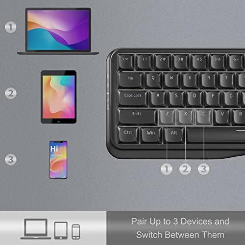 KEMOVE K68 60% Безжична ръчна Детска клавиатура с подкрепата на 2,4 G/Bluetooth5.0/ USB-C, RGB подсветка с възможност за