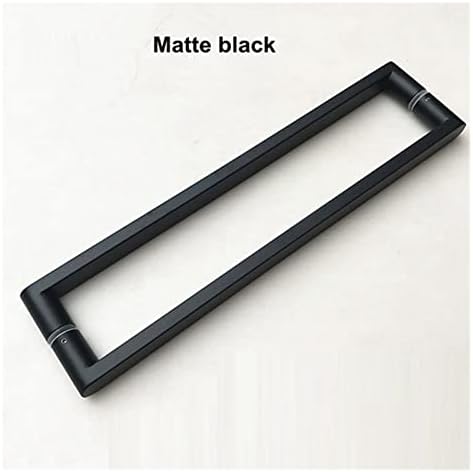 RITEE Черен/златен/ Сребърен, Квадратна рамка, която дръжка от неръждаема стомана, идеален за плъзгащи се врати, дървени врати, стъклени врати и т.н. 425 мм (цвят: черен)