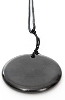 Висулка от шунгита, Лечебен камък за Балансиране на Чакрите и Енергия (Кръг)