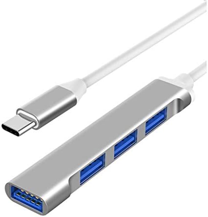 NIZYH 4 в 1 HUB Type-C USB 3.0 хъб Докинг станция Hub Високоскоростен предавател 5 Gbit/s Адаптер USB Type C (цвят сребрист)