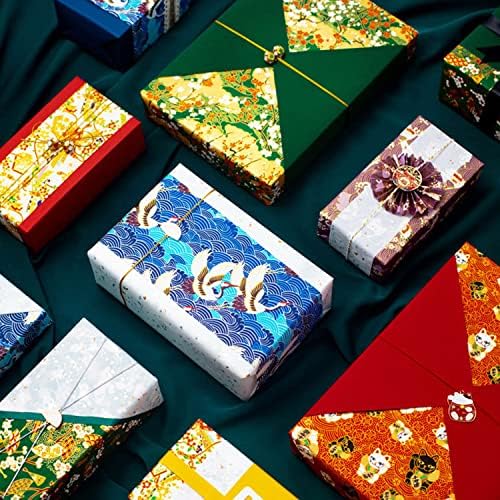 10 Листа Сгъсти Ролка Подарък Амбалажна хартия в японски стил за Коледа, Сватба, рожден Ден, Детски душ, Свети Валентин,