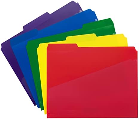 Пластмасови папки с разрезным джоб Smead, с намаляване на 1/3, с размер на буквата, различни цветове, по 30 броя в кутия (10540)
