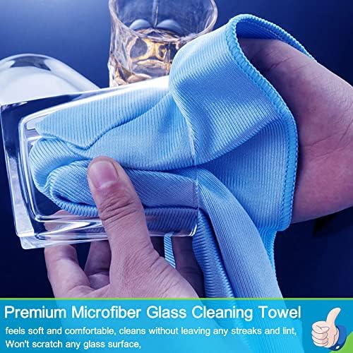 Кърпички за почистване на стъкло от микрофибър премиум клас- 8 опаковки (16 16), Комплект за миене на прозорци, за Многократна употреба Кърпи За почистване, Без разводи
