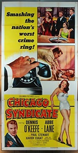 Чикагския синдикат (1955) - Оригиналните американски плакат към филма за три листа 41x81 АБИ ЛЕЙН, режисиран от ФРЕД Af СИЪРС