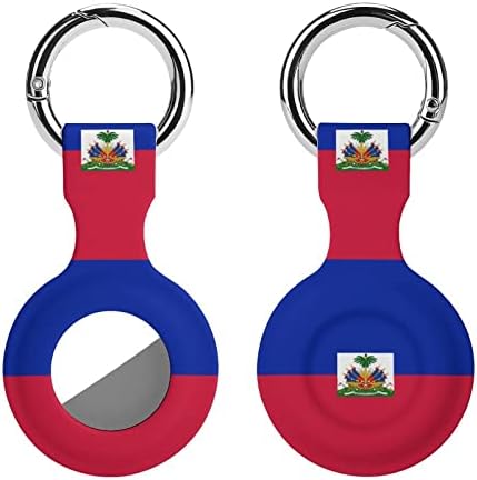 Защитен калъф с флага Хаити, съвместим с AirTag, анти-изгубен локатор, държач за чантата си, багаж, яка, котки, кучета, домашни любимци,