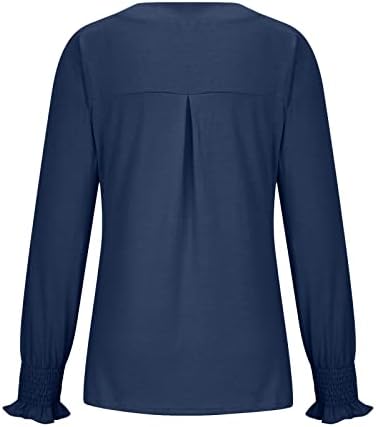 Дамски Блузи с V-образно деколте и дълъг ръкав pimelu, Блуза-Туника с Дълъг Ръкав, Блузи с Флорални Принтом, Пуловер с V-образно