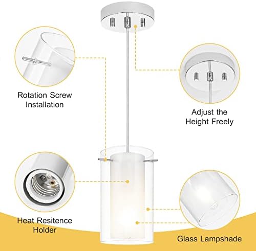 Промишлени висящи лампи FLSFU в опаковка от 3 теми, Окачени Таван осветление с Двоен Абажуром, Регулируеми По Височина Висящи