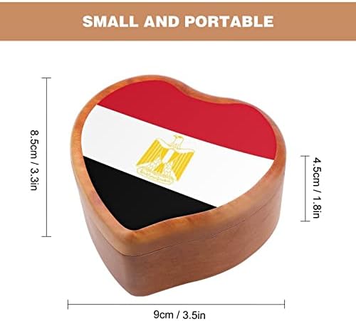 Египетският Флаг Дървени Музикални Кутии Реколта Музикална Ковчег с Гравиран във формата на Сърце Подарък за Коледа, Свети