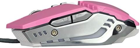 Розова Детска Мишка, Оптична Геймърска Мишка със led подсветка, Ергономичен USB-Кабел Мишката, Съвместими с Преносим КОМПЮТЪР, 7 Бутона,